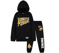 Fortnite Ensemble Jogging Garçon Ado avec Sweat à Capuche et Pantalon, Tenue de Sport Enfant Chaude, Idée Cadeau Gaming (11-12 Ans, Noir/Jaune)