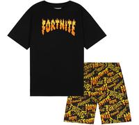 Fortnite Ensemble Pyjama Enfant Garcon 7 a 14 Ans, Coton T-Shirt Manches Courtes et Pyjama Short, Gaming Merchandise Cadeau Garcon (11-12 Ans, Jaune, 1 Pack)
