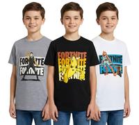 Fortnite Lot de 3 t-shirts de jeu à manches courtes en coton pour garçons et adolescents, âgés de 7 à 14 ans, Multicolore, 9-10 ans