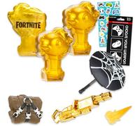 Fortnite Mythic Goldfish Boîte aveugle pour fête - Lot de 3 jouets mystères mythiques en forme de poisson rouge et autocollants | Figurines Fortnite pour enfants, garçons, filles