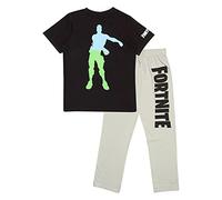Fortnite Ombre Flosding Emote Boys Long Pyjamas Set Schwarz / Heather Grau 13-14 Jahre | PS4 PS5 Xbox Gamer Geschenke, Schuljungen PJs, Kinderkleidung, Kinder Geburtstagsgeschenkidee