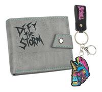 Fortnite Portefeuille Enfant Garcon et Ado avec Porte Clef, Portefeuille Compact avec Porte Carte et Monnaie Compartiment, Gaming Merchandise (Gris)