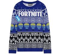 Fortnite Pull de Noël Enfant Garçon, Pull Chaud Tricoté à Motifs Festifs, Sweat Noël Enfant Ado, Idée Cadeau pour Gamer (9-10 Ans, Bleu)