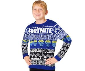 Fortnite Pull de Noël Enfant Garçon, Pull Chaud Tricoté à Motifs Festifs, Sweat Noël Enfant Ado, Idée Cadeau pour Gamer