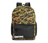 Fortnite Sac à dos unisexe pour enfants avec logo noir et jaune | Sac d'école zippé pour livres et fournitures | Design imprimé graphique | Marchandises essentielles pour la rentrée scolaire