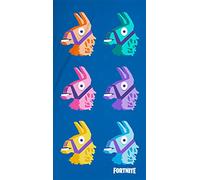 Fortnite - Serviette de bain Lama - 75 x 150 cm - 100 % coton - Qualité velours - Serviette de plage, serviette de bain, serviette de sauna, Battle Royale Loot Lake Salty Springs Tilted Towers Skins