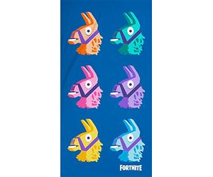 Fortnite - Serviette de bain Lama - 75 x 150 cm - 100 % coton - Qualité velours - Serviette de plage, serviette de bain, serviette de sauna, Battle Royale Loot Lake Salty Springs Tilted Towers Skins
