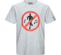 Fortnite T-shirt à manches courtes en coton gris « NO Dancing » pour garçons et filles de 7 à 16 ans
