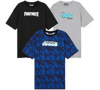 Fortnite T-Shirt Garcon 7 à 16 Ans, Lot de 3 Ras du Cou et Manche Courtes T Shirt Eté, Gaming Merchandise Idee Cadeau (7-8 Ans, Multi Fortnite 3 Pck)
