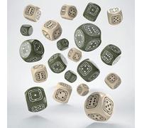Fortress Compact D6 : Beige & Olive par Q-Workshop, Dés pour jeux de société RPG