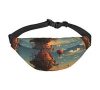 Fortress on the sea Grand sac banane tendance pour voyage, décontracté, convient pour le sport, la course à pied, le cyclisme, les voyages, la pêche