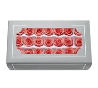 FORTTS Lot de 21 roses éternelles naturelles de qualité supérieure de 2 à 3 cm - Rose éternelle pour la fête des mères, la Saint-Valentin, un anniversaire, un mariage, une fête à la maison, une