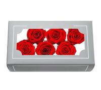 FORTTS Tête de rose éternelle naturelle préservée de 5 à 6 cm, rose immortelle dure 3 à 5 ans pour la fête des mères, la Saint-Valentin, un anniversaire, un mariage, une décoration de fête, un
