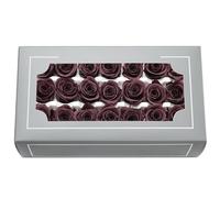 FORTTS Tête de rose éternelle naturelle préservée de qualité A de 2 à 3 cm, rose immortelle dure 3 à 5 ans, pour la fête des mères, la Saint-Valentin, un anniversaire, un mariage, une décoration de