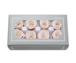 FORTTS Tête de rose préservée de de 4 à 5 cm, roses éternelles naturelles de qualité supérieure, rose immortelle qui dure de 3 à 5 ans pour les cadeaux d'anniversaire des mères, la