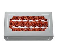 FORTTS Tête de rose préservée de première qualité de 2 à 3 cm, roses éternelles naturelles de qualité supérieure, rose immortelle qui dure de 3 à 5 ans pour les cadeaux de fête des mères, de