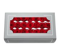 FORTTS Tête de rose préservée de première qualité de 2 à 3 cm, roses naturelles éternelles de première qualité, rose immortelle qui dure de 3 à 5 ans pour la fête des mères, la Saint-Valentin, les
