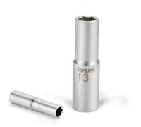 FORTUM Douille, 1/2", 17 mm, chrome mat, 77 mm 4700517