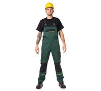 Fortum Salopette De Travail Homme Avec Ceinture Élastique, Renforts CORDURA, 2 Poches Avant Et Poitrine, Poche Cargo, Renfort Genoux, Bretelles Élastiques, Salopette Homme Vert 52