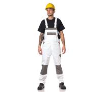 Fortum Salopette De Travail Homme Avec Ceinture Élastique, Renforts CORDURA, 2 Poches Avant Et Poitrine, Poche Cargo, Renfort Genoux, Bretelles Élastiques, Salopette Homme Blanc 52