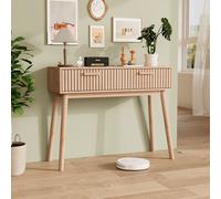 Fortuna Lai Console Table / Table basse - couleur bois naturel avec 2 tiroirs, Table d'appoint moderne pour l'entrée et le salon