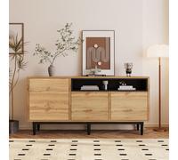 Fortuna-Lai Sideboard Tivoli scandinave, commode en pin massif, 3 portes et étagères, vaisselier armoire buffet