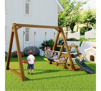 Fortuna Lai Tour de jeux Funny Tour d'escalade Toboggan Double balançoire Maison de jeux avec bois massif