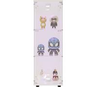 Fortuna Lai Vitrine en verre Stand vitrine en blanc,125x42x36CM Vitrine en verre moderne Armoire vitrine avec 3 étagères et LED en ESG pour les objets de collection Livres Vin