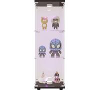 Fortuna Lai Vitrine en verre Stand vitrine en noir,125x42x36CM Moderne verre vitrine armoire avec 3 étagères et LED en ESG pour les objets de collection livres W