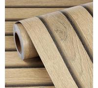 FortunateSweet Papier peint autocollant à lattes de bois parfait pour la décoration intérieure 40 cm de large pour une application murale facile (7)