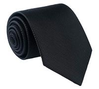 Fortunatever Cravate solide faite à la main pour homme, cravate extra longue noire pour homme avec coffret cadeau, 160 x 8,5 cm