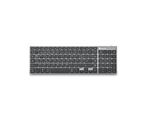 FORTUNE-BT PORTUGUESE: Clavier sans fil multi dispositifs avec 12 touches multimedia. Touches ciseaux X-type. Aluminium. Rechargeable. PT