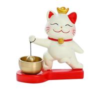 Fortune Cat - Sonnette de porte pour ouvrir la porte - Adorable sonnette de porte au design de chat - Décoration de sonnette de porte - Colle - La richesse pour