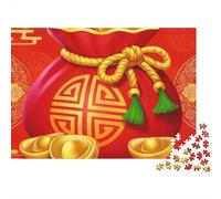 Fortune du Nouvel an Chinois 1000 Pièces Puzzle pour Adultes Carton sans Odeur Anti-Stress Stimuler l'esprit pour Experts pour Cadeaux De Remerciement 70x50cm/1000pcs