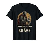 Fortune Favors The Brave Medieval Warrior Knight Citation Art T-Shirt