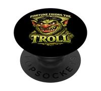 Fortune Favors The Troll | Sarcastic Ironic Crass Dark Humour PopSockets PopGrip Adhésif