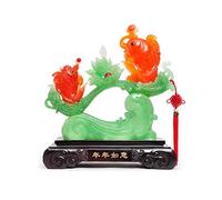 Fortune Ornement Creative Home Decor Gift Feng Shui Fish Statue Feng Shui décor Home Office Decoration Ornements Tablet Table Good Lucky Fish Fortune Pendulum (Medium)