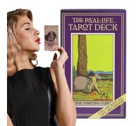 Fortune Telling Tarot Cards, Real Life Deck, Divination Tools with Balanced Grip, Compact Utility with Sturdy Texture, 4.06x2.36 inches Spiritual Accessory, Practical Aid for Board Game Divination
