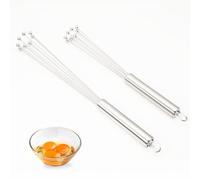 FortuneGlobe 2pcs Petit Fouet de Cuisine Portable en Acier Inoxydable, Fouet à Billes Professionnel avec Griffes Semi-Rigides, Battre, Fouetter et Agiter pour Pâtisseries et Sauces