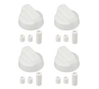 FortuneGlobe Pack Universal Control Knobs with 12 Adapters， universel noir pour 6cm toutes les marques de fours (white)