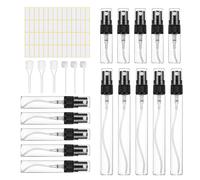 FortuneGlobe vaporisateur parfum rechargeable 15pcs, vaporisateur parfum voyage Spray Verre pour Échantillon de Parfums, Vaporisateurs Cosmétiques,(3ml,5ml,10ml) Noir