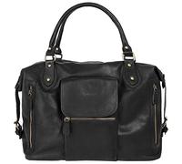 forty° Sac shopping Femme cuir véritable | Fabriqué en Italie, sac à main avec fermeture magnétique, cabas avec rivets en bas, sac bandoulière avec 3 compartiments extérieurs 016735