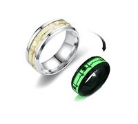 FORUBUS Bague lumineuse, motif battements de cœur phosphorescents, bagues créatives pour couple, Saint-Valentin, fête, soirée, bijoux commémoratifs, Métal, Métal.