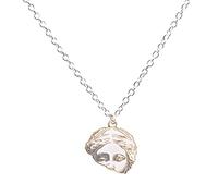 FORUBUS Collier avec pendentif abstrait demi-visage humain, style funky statue en plâtre, collier à breloques pour femmes et hommes, hippie, bijoux streetwear élégants, Laiton, alliage, Métal.