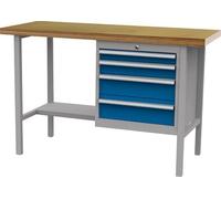 FORUM Armoire Etabli L1500mm 4 Etagères RAL7035/5010
