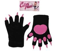 Forum Black and Hot Pink Cat Paws with Claws Adult Costume Gloves One Size