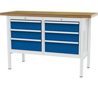 Forum Cabinet Workbench B1500mm 6 étagères RAL7035/5010, 4317784968973