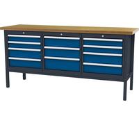 Forum Cabinet Workbench B2000mm 11 étagères RAL7016/5010, 4317784969055