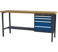 Forum Cabinet Workbench B2000mm 4 étagères RAL7016/5010, 4317784969031