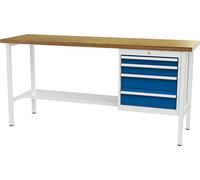 Forum Cabinet Workbench B2000mm 4 étagères RAL7035/5010, 4317784969048